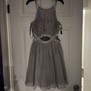 Speechless Silver Lace Dress Size 5